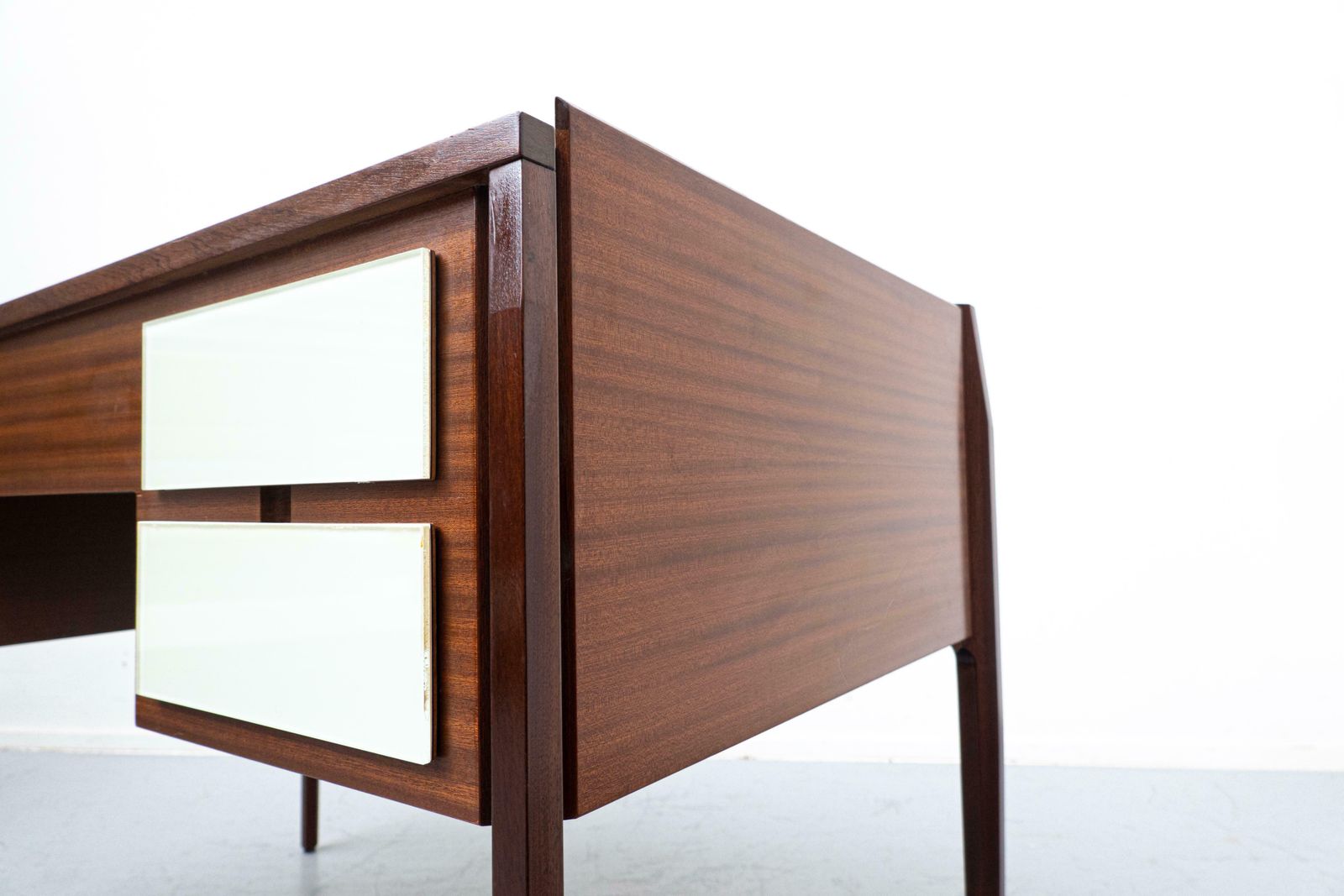 5572.0 Mid Century Modern Italian Desk, Wood And Glass, 1950s photo