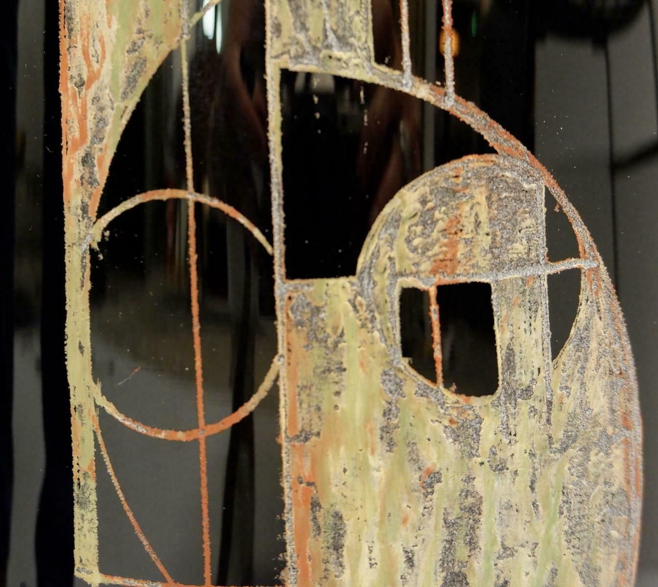 A. Riecke Cylindrical Vase In Black Engraved Glass Signed And Dated 20th Century photo 3609.0