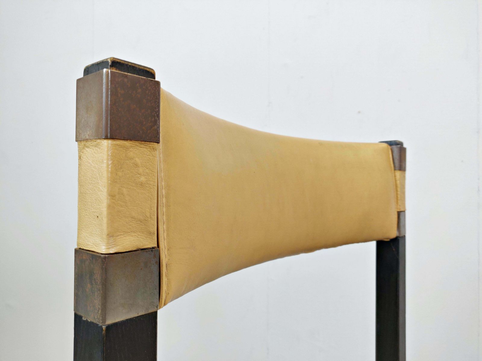 Set Of Six Chairs, Wood And Leather, Circa 1970 photo Furniture