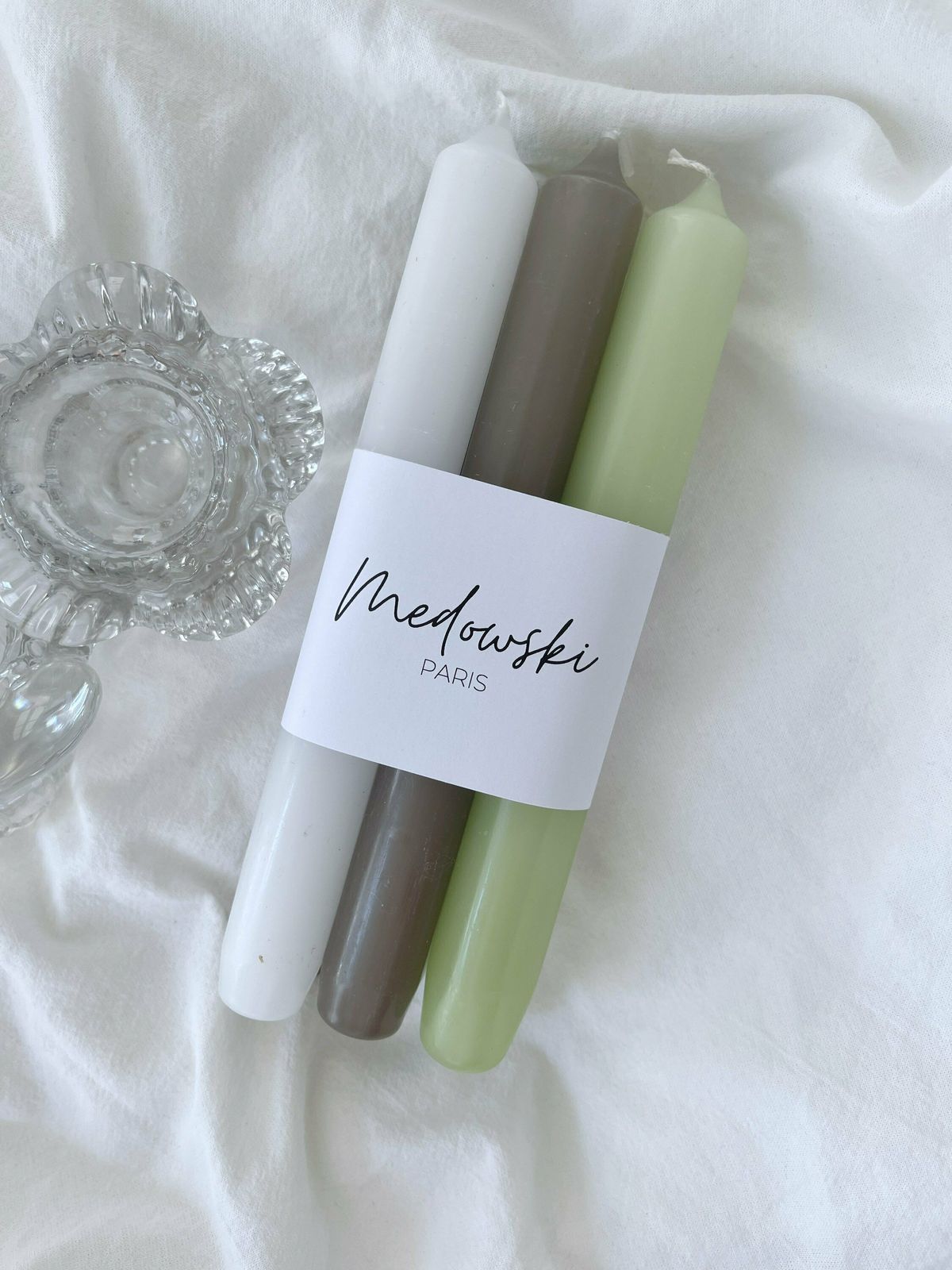 Vintage Crystal Glass Flower Candleholders. Gift Box With 6 Pastel Candles. Mother's Day Gift photo furniture