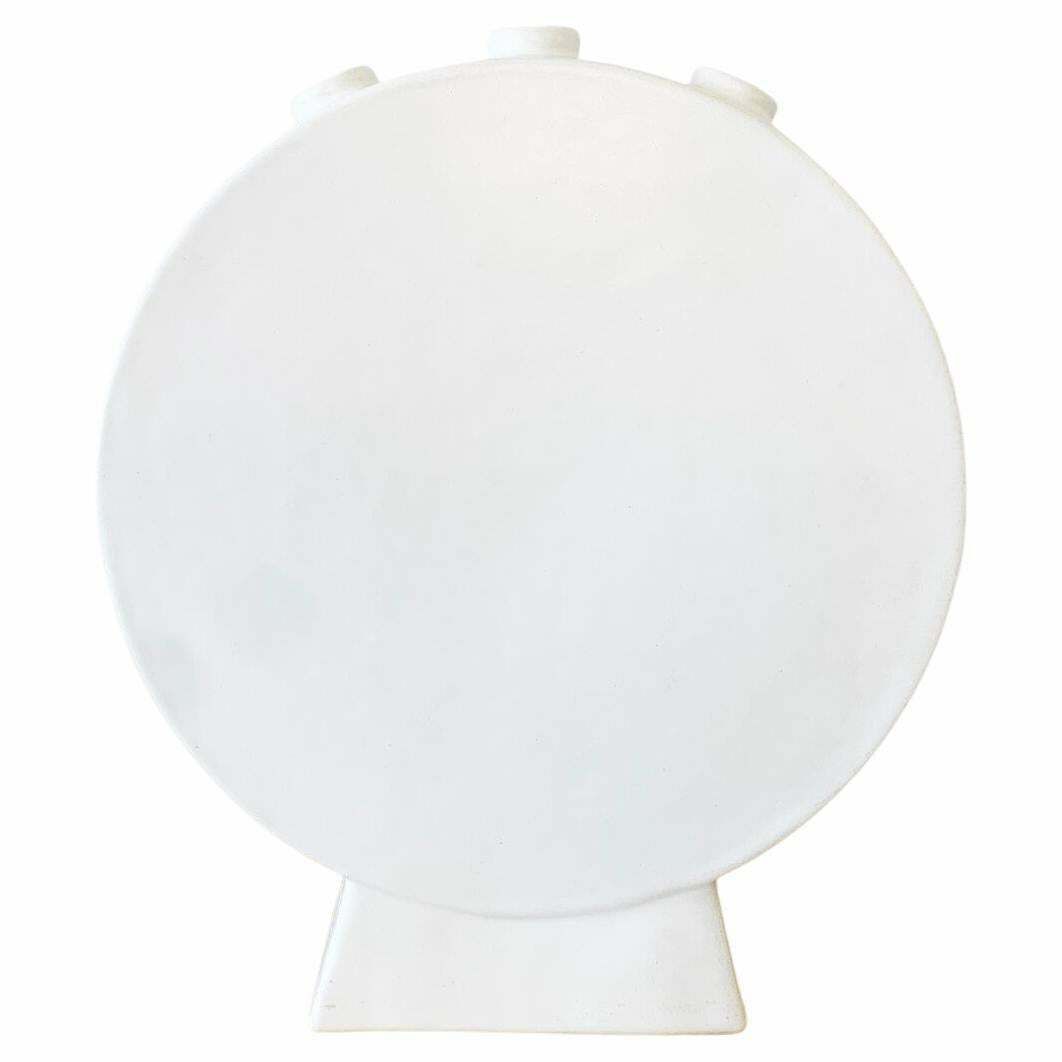 White Ceramic Tulip Vase By Pol Chambost, France, 1940s