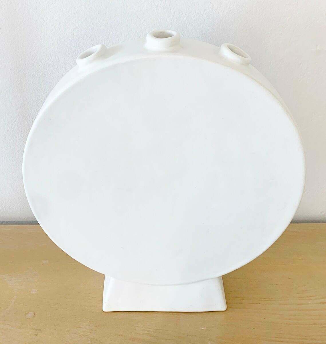 photo furniture White Ceramic Tulip Vase By Pol Chambost, France, 1940s
