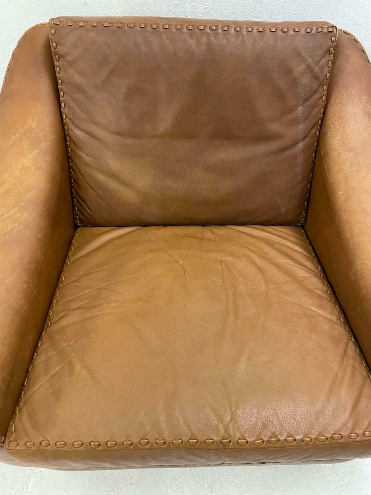 photo for sale Mid Century Leather Armchair With Ottoman ''''Matador" By Aage Christiansen, 1970