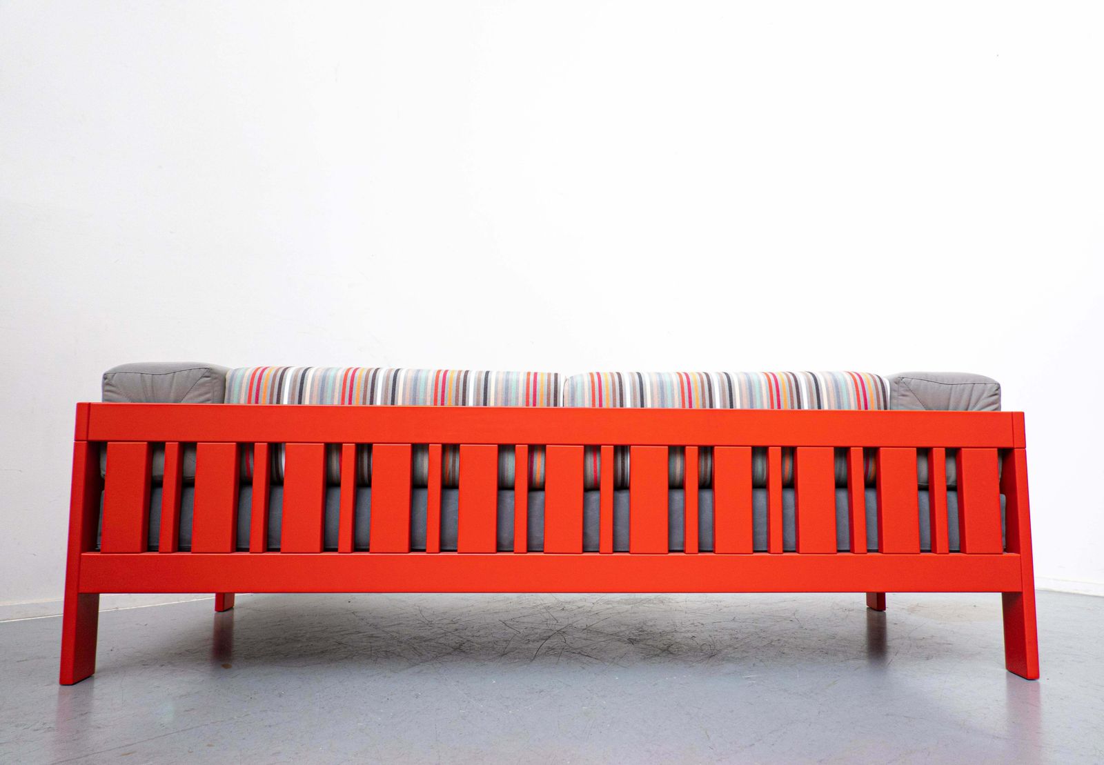 photo furniture Mid Century Orange "Califfo" Sofa By Ettore Sottsass, Poltronova, Italy, 1960s