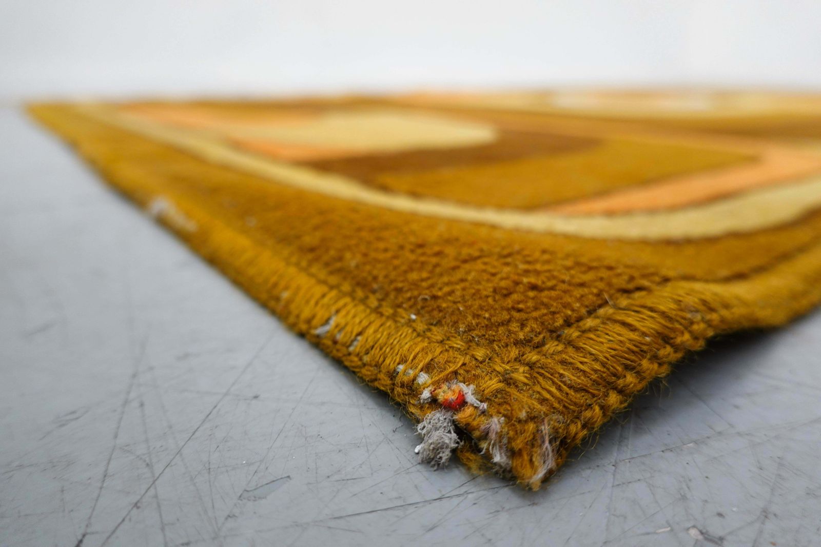 Abstract Orange, Yellow And Brown Wool Carpet, 1970s photo buy