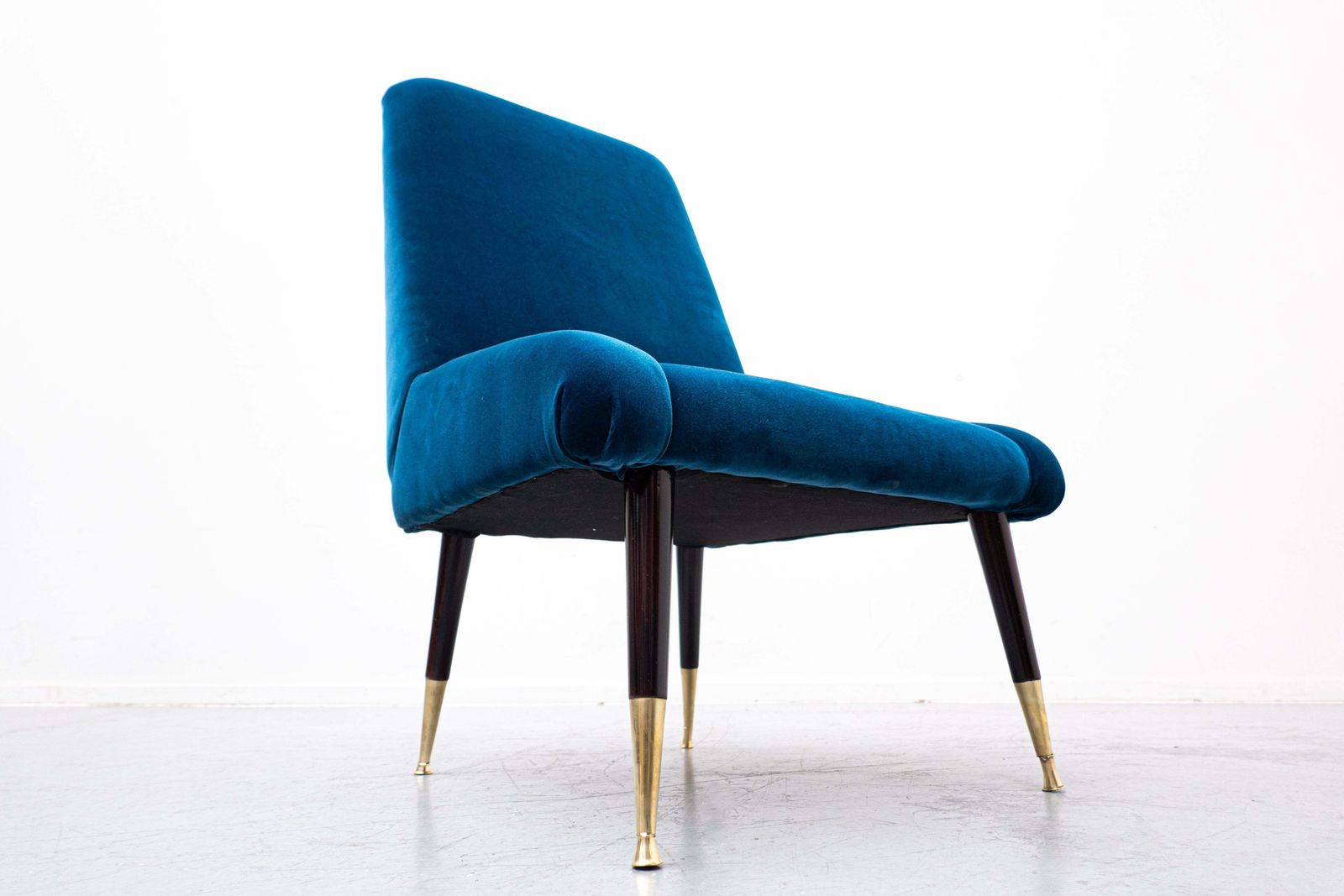 Mid Century Modern Italian Seating Set, Blue Velvet, 1950s photo Furniture