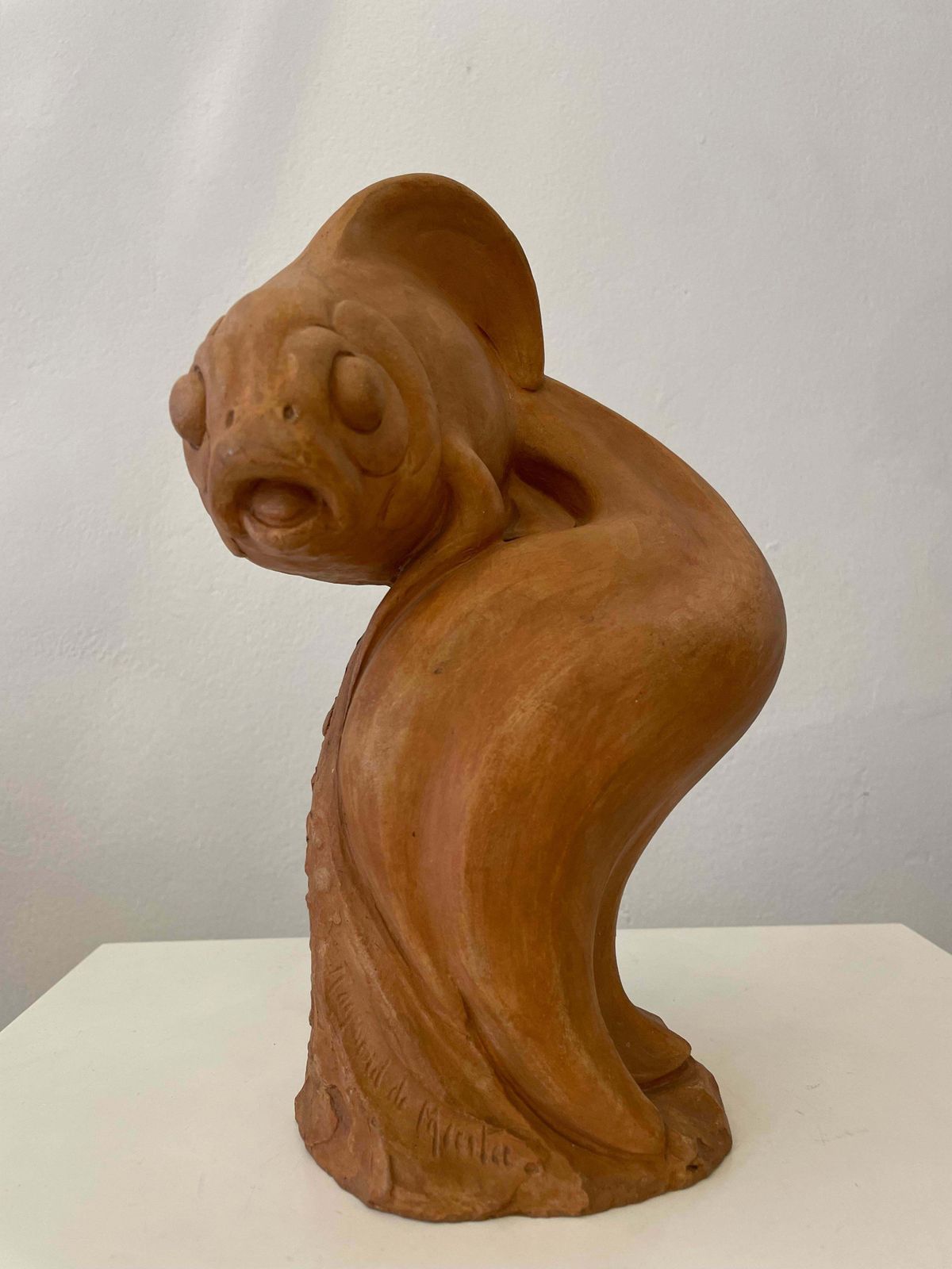 Terracotta Fish Sculpture By Raymond De Meester, Belgium, 1940s photo Art