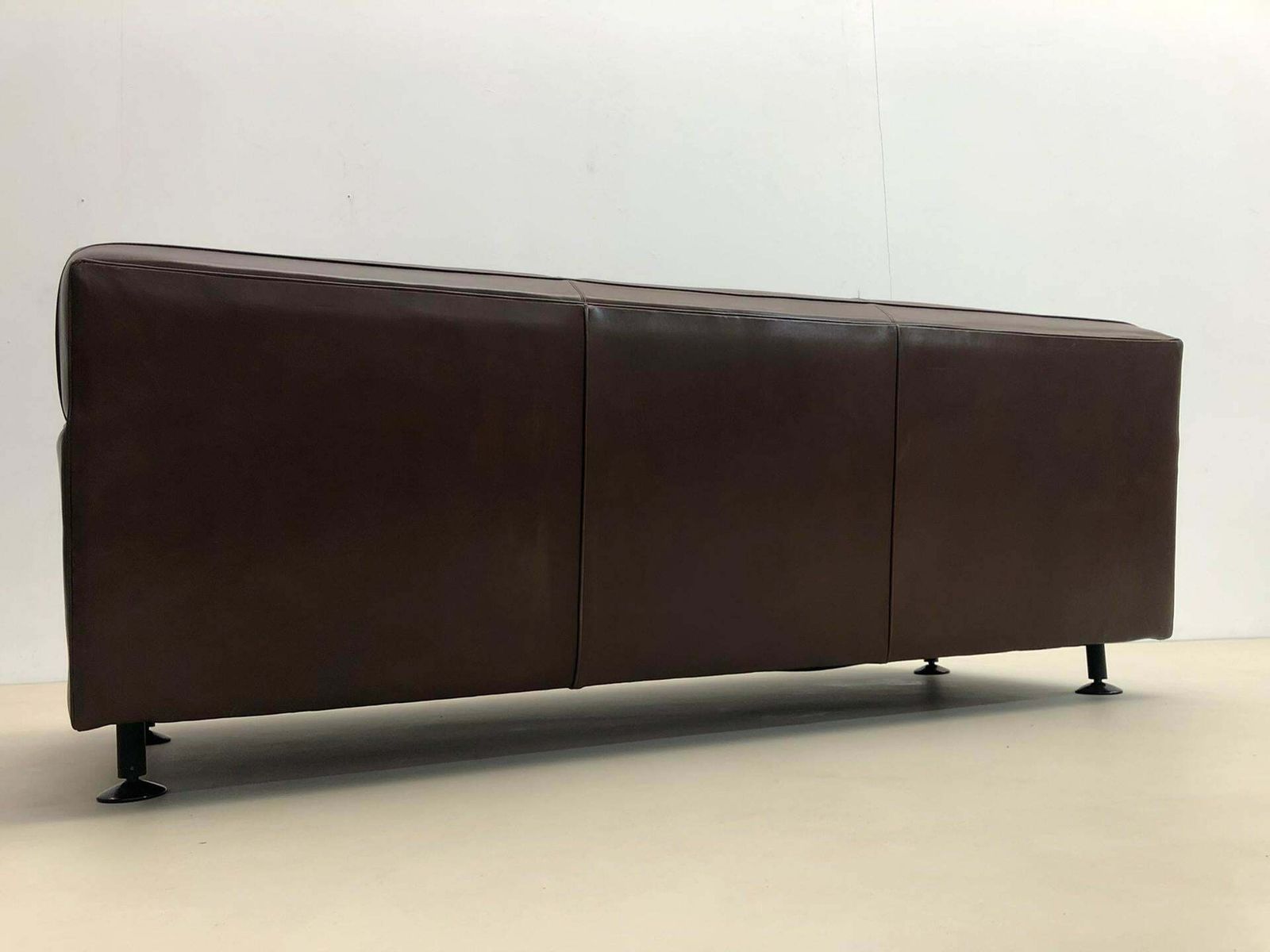 Mid Century Brown Leather Square Sofa By Marco Zanuso For Arflex, 1960s photo furniture
