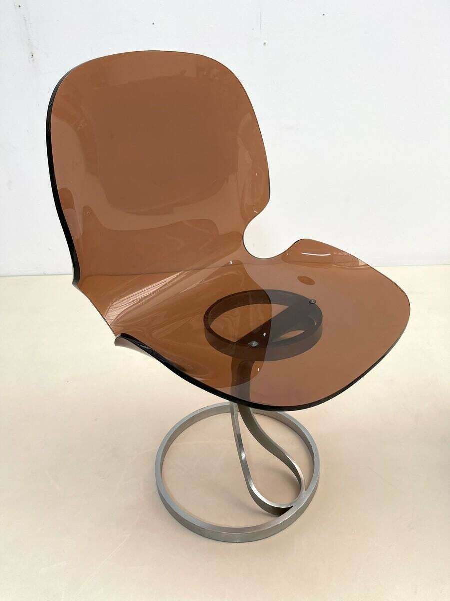 Pair Of Mid Century Modern Plexiglass Chairs, 1970 photo for sale
