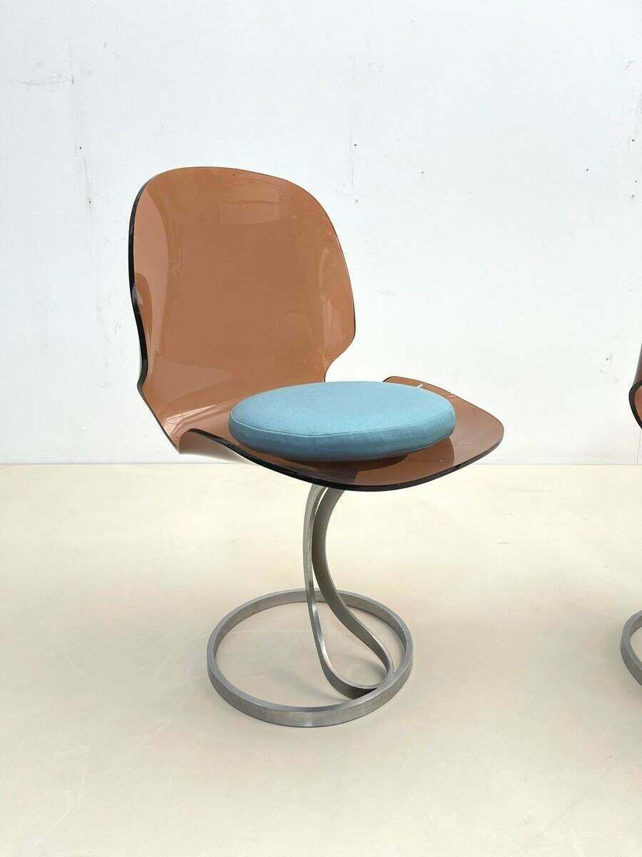 Pair Of Mid Century Modern Plexiglass Chairs, 1970 photo vinterior