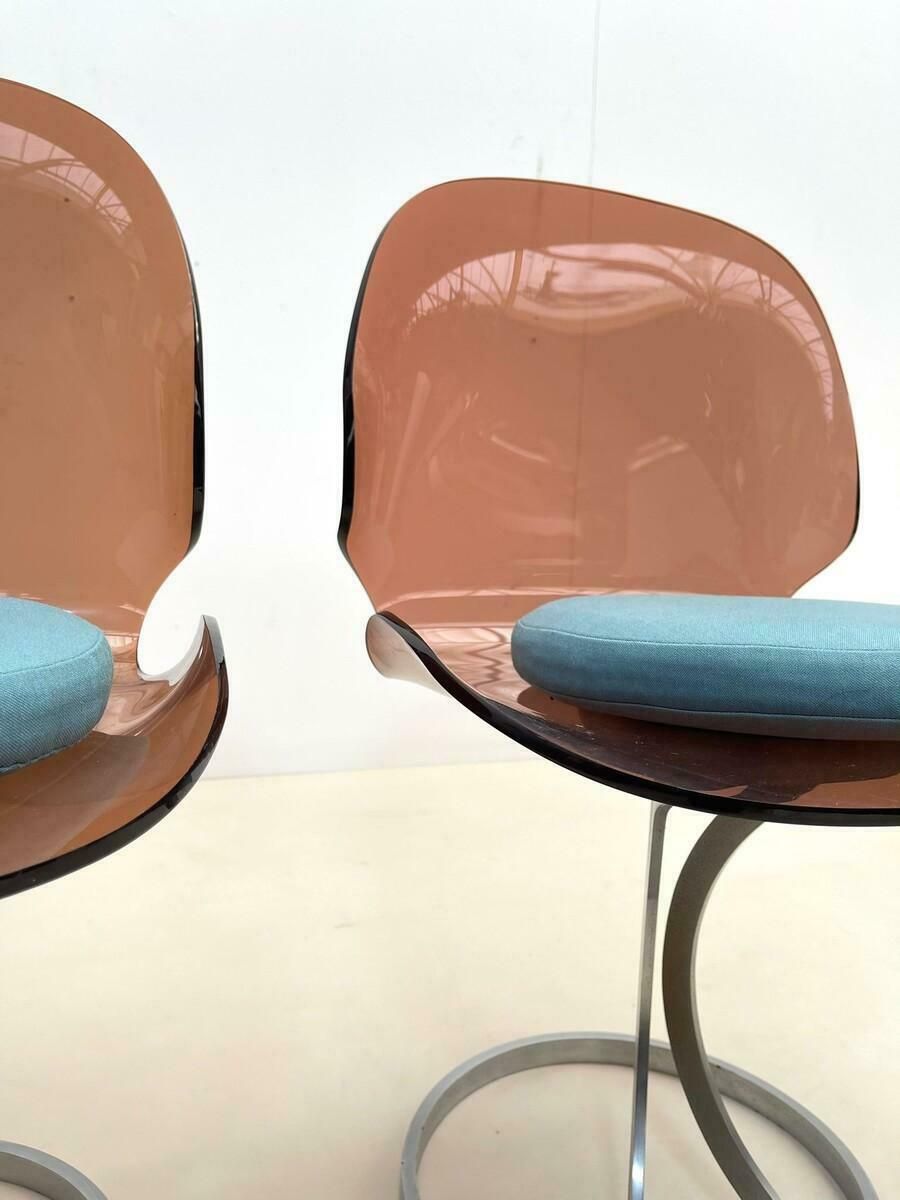 Pair Of Mid Century Modern Plexiglass Chairs, 1970 photo buy