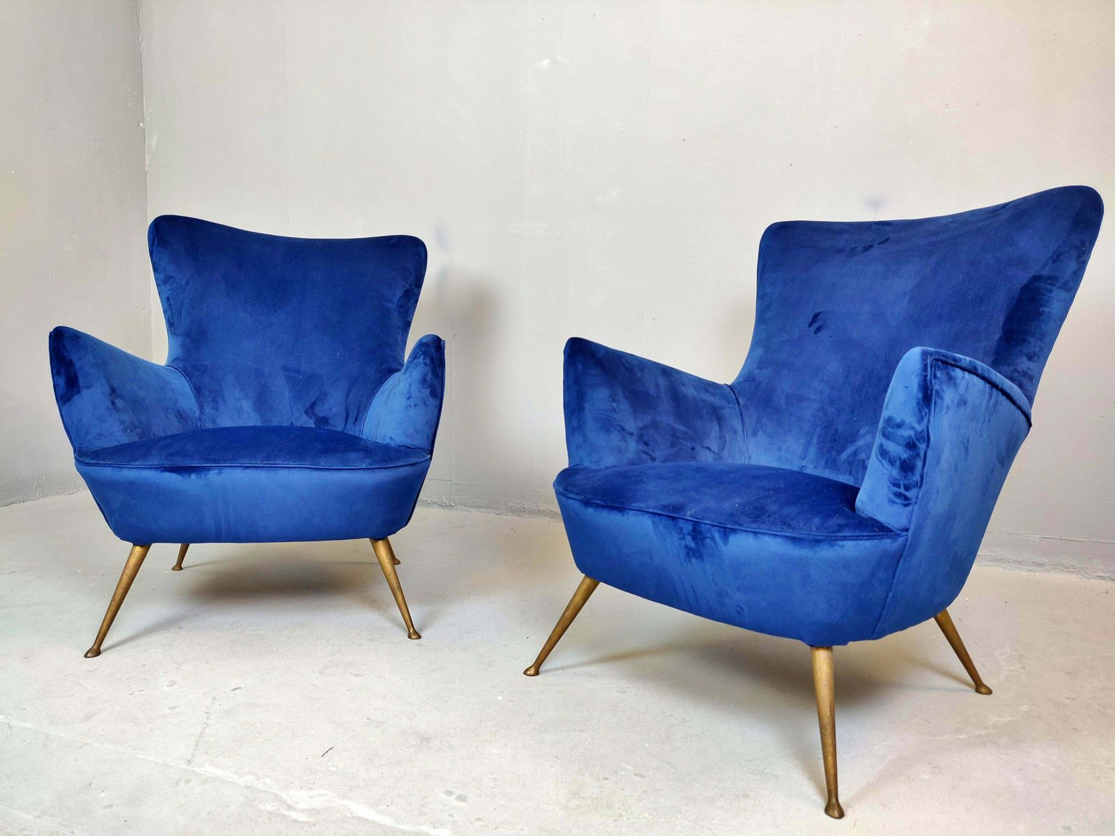 Pair Of Italian Armchairs, New Upholstery, 1950s photo furniture