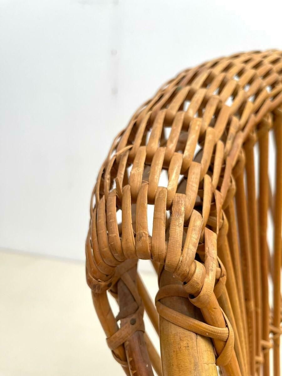 Pair Of Mid Century Modern Rattan Armchairs, Italy, 1960s photo Furniture