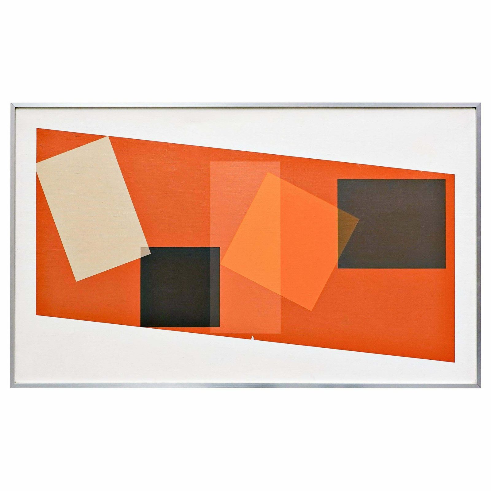 Georges Vaxelaire, Oil On Canvas "Composition Géométrique", 1974, Belgium