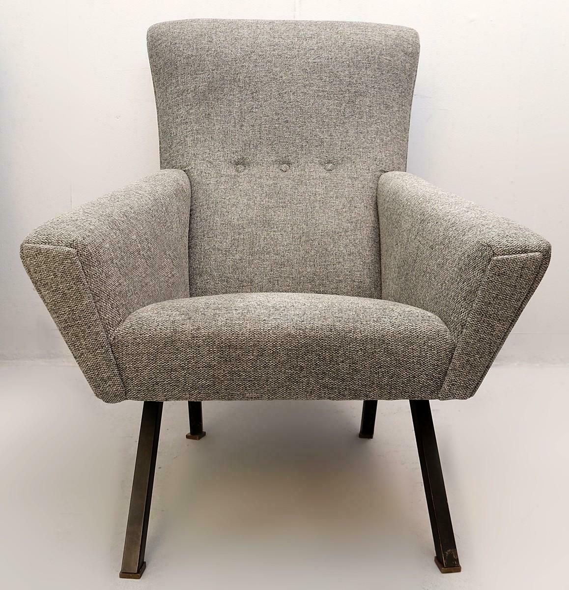 Pair Of Italian Comfortable Armchairs With High Backs, New Upholstery photo 5094.0