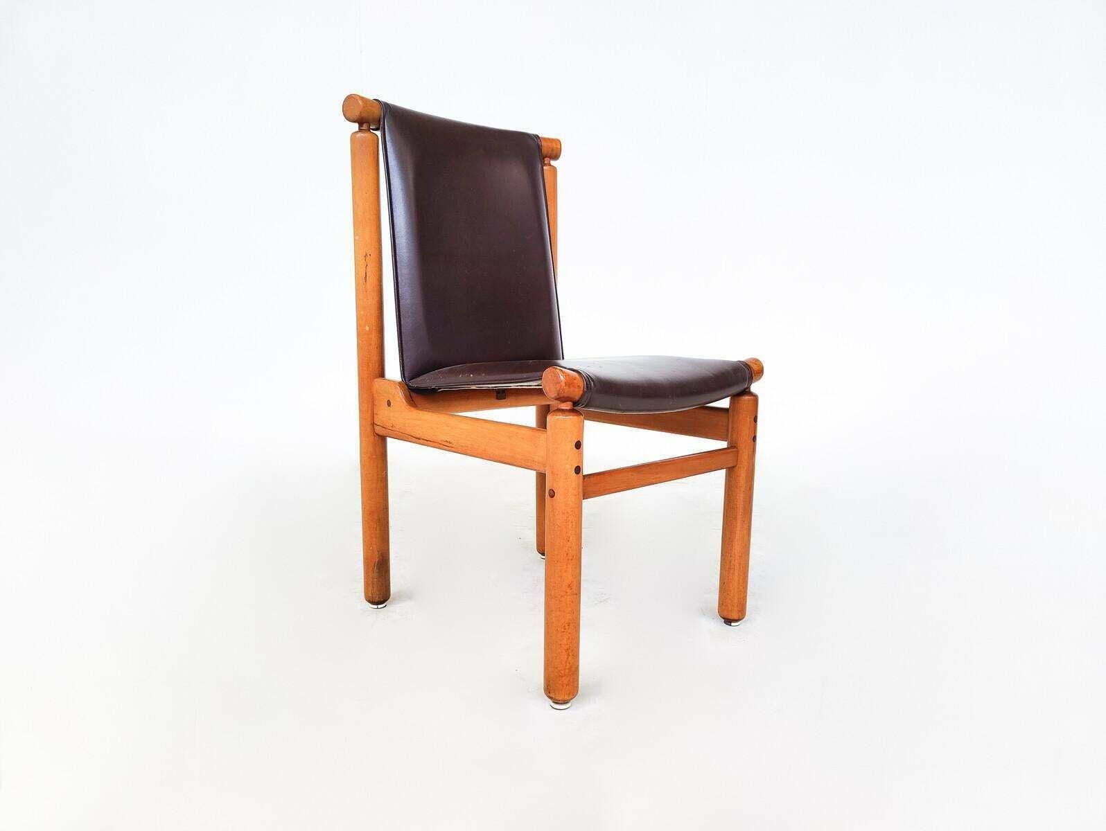 Mid Century Modern Set Of 6 Leather Dining Chairs By Ilmari Tapiovaara photo furniture