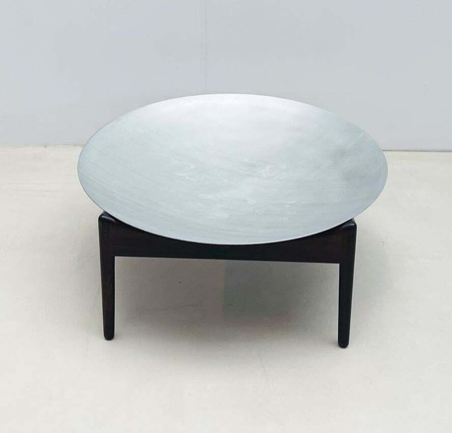 Mid Century Modern Coffee Table, Wood And Chrome, Italy, 1970s photo furniture