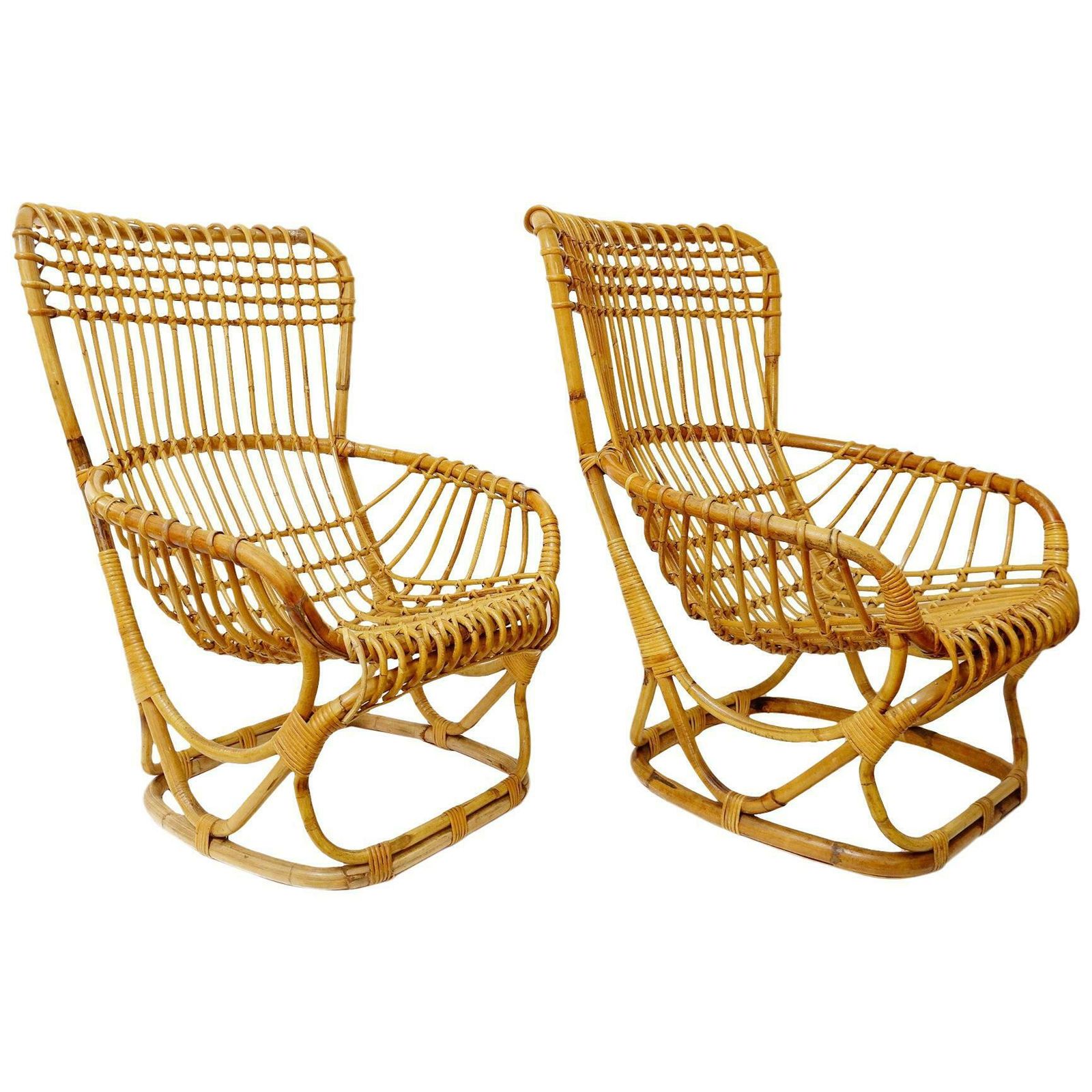 Pair Of Rattan Armchairs, 1970s