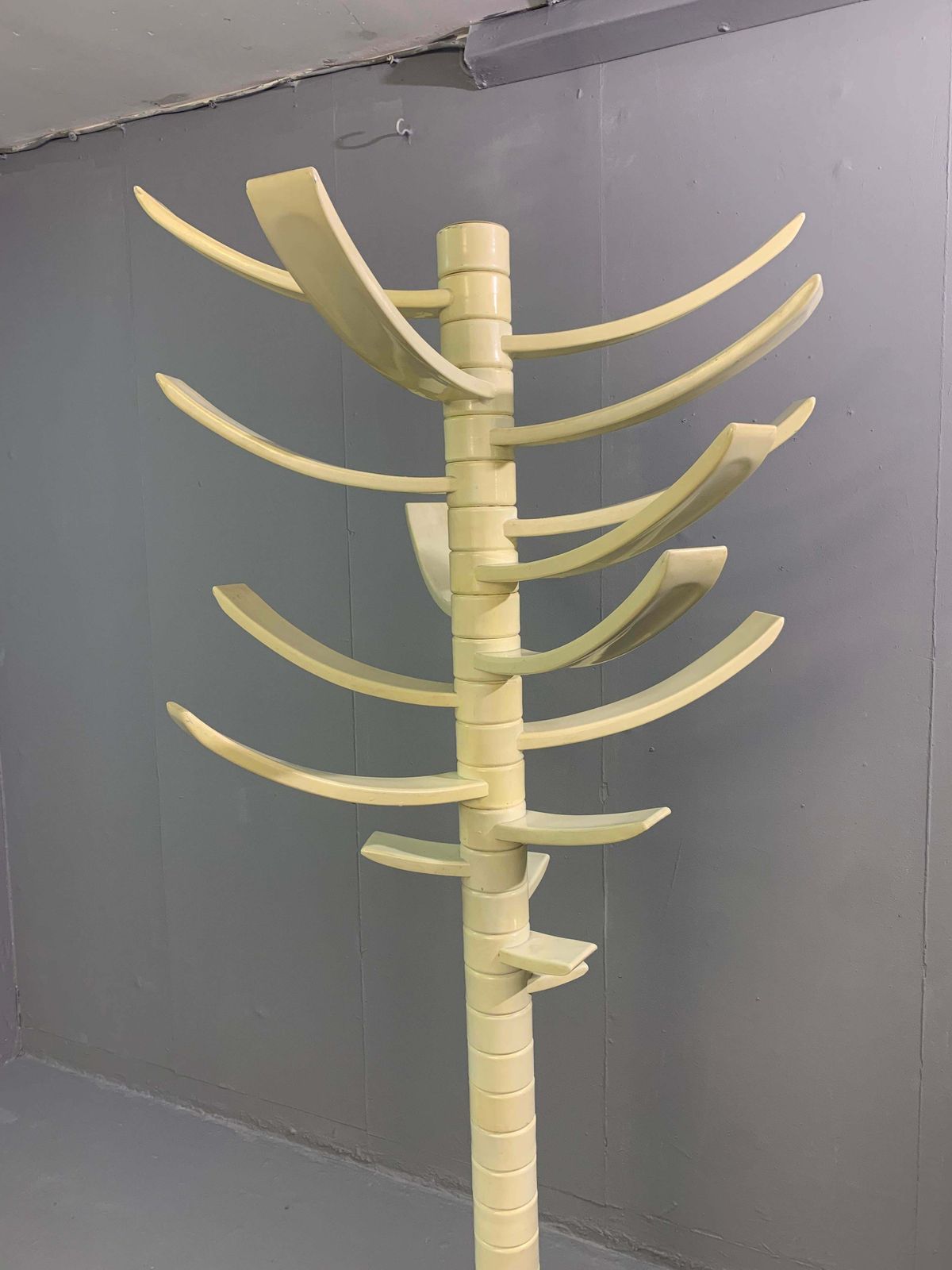 Sculptural White Lacquered Wood Coat Rack By Bruce Tippett Renna photo furniture