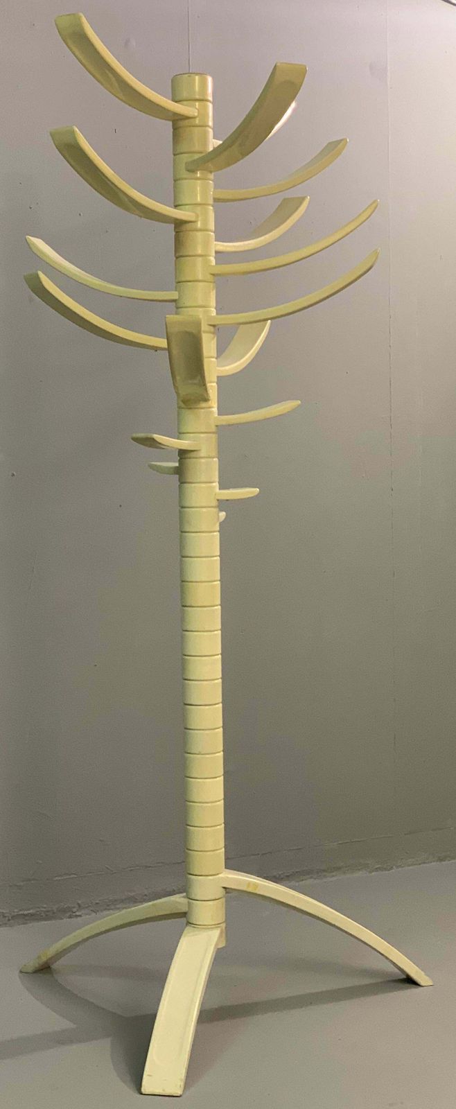 Sculptural White Lacquered Wood Coat Rack By Bruce Tippett Renna photo 2972.0