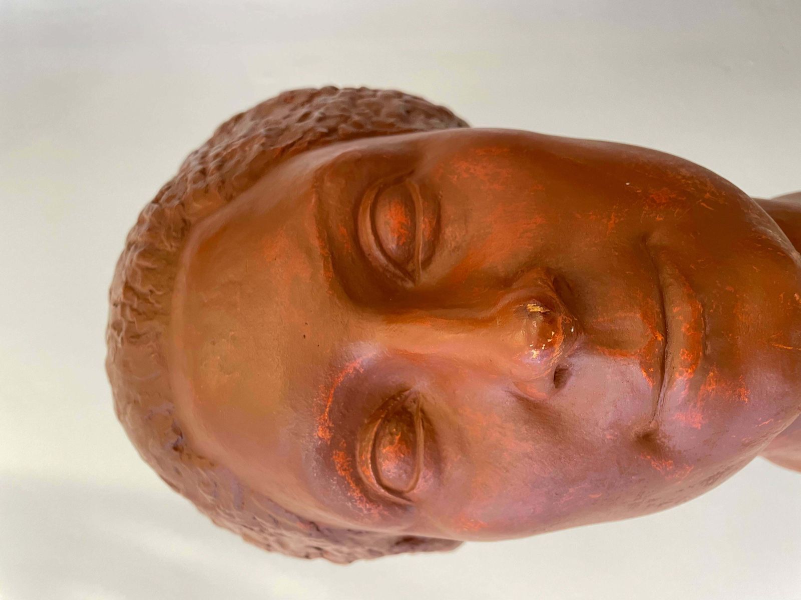 2972.0 Original Plaster Bust Of A Woman With Short Hair By Claudius Linossier, 1927 photo
