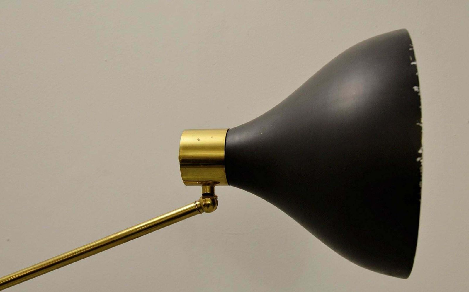 Stilnovo Floor Lamp Marble Base And A Brass Arm, 1950s photo vintage