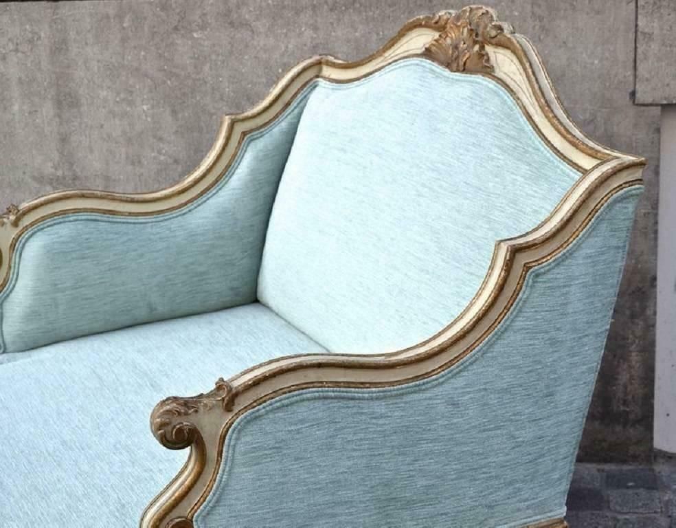 Elegant 18th Century Tuscan Rococo Daybed, Newly Upholstered photo buy