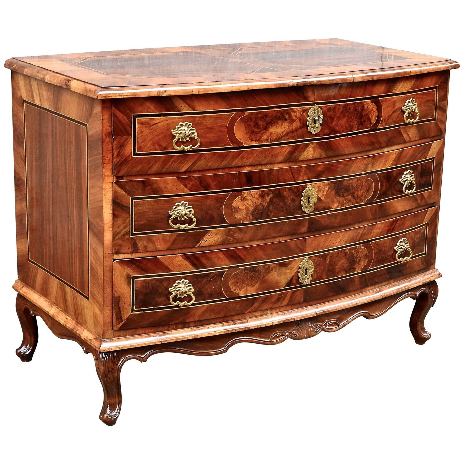 18th Century German Marquetry Chest Of Drawers