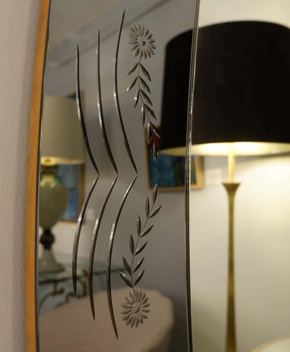 Cristal Art Mirror With Console Attributed To Luigi Colli, Italy, 1950s photo for sale