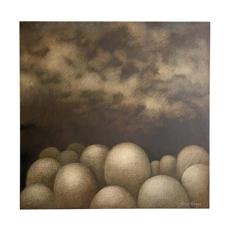 Mid Century Modern Painting By Yves Rayé, 1979