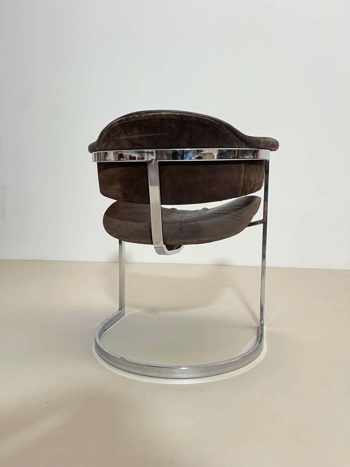 Pair Of Chrome & Leather Armchairs By Vittorio Introini For Mario Sabot, 1970s photo vinterior