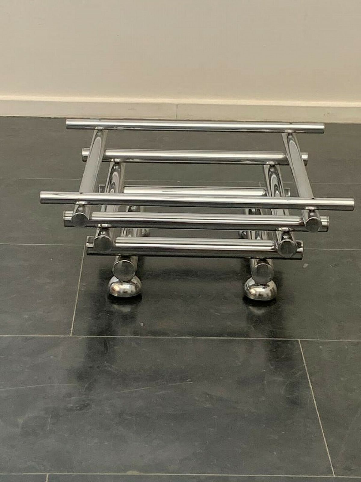 Steel And Smoked Glass Coffee Table, 1970s photo vinterior