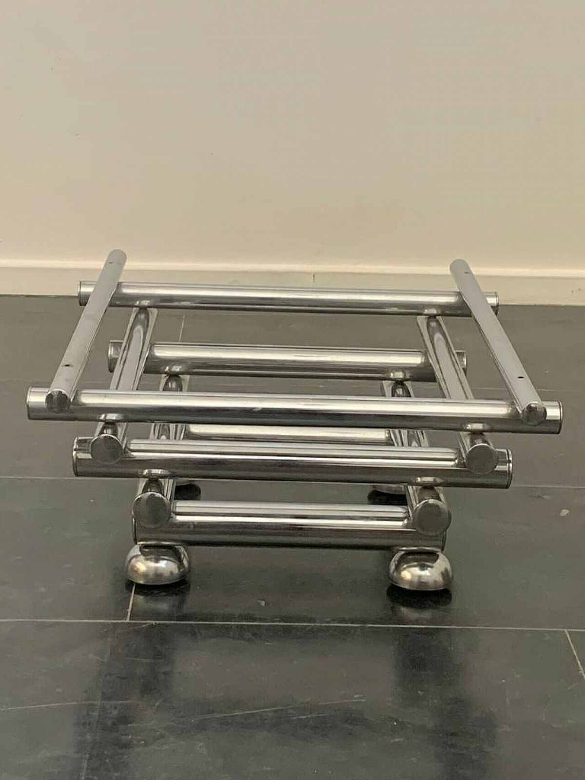Steel And Smoked Glass Coffee Table, 1970s photo vintage