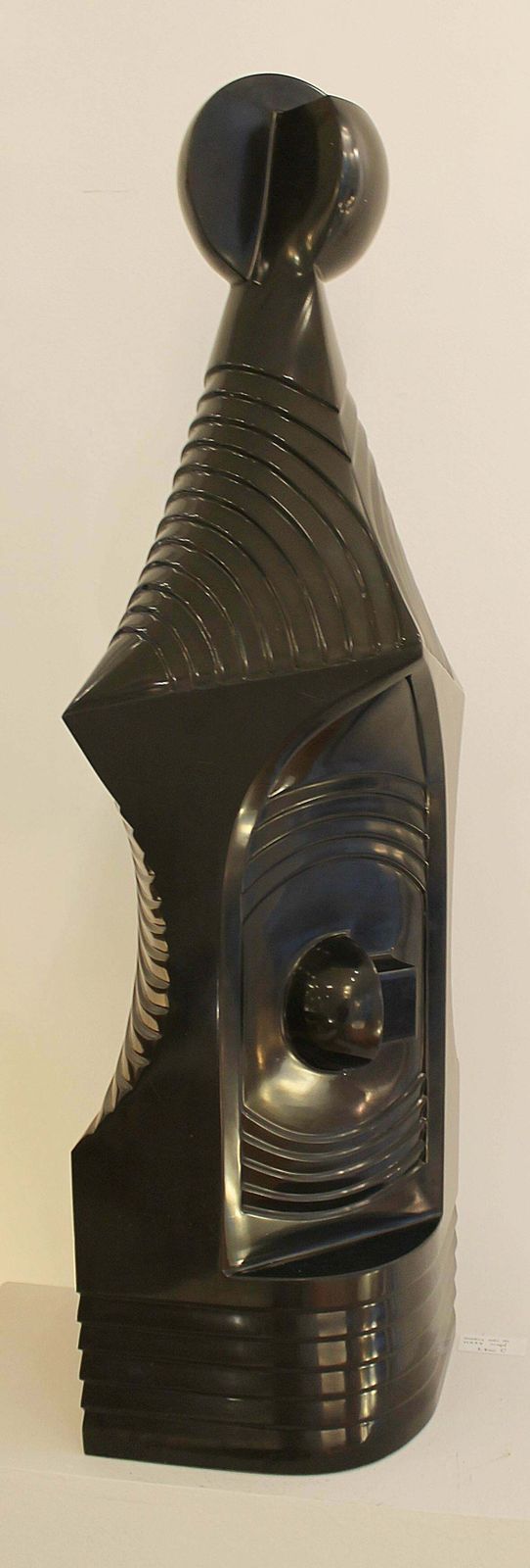 Sculpture In Black Mazy Marble Signed By Jef Goris, Belgium, C.1970 photo Art