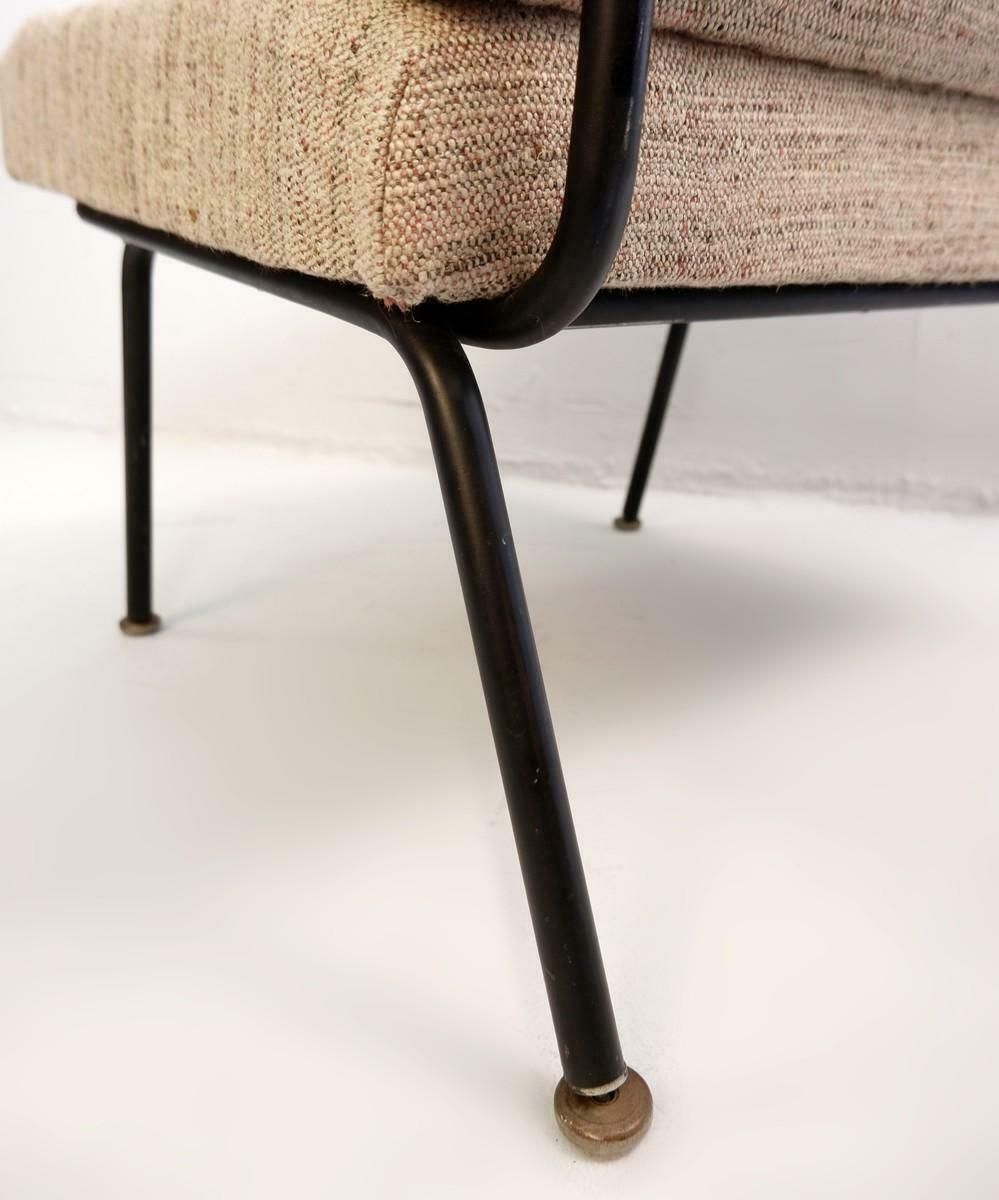 Pair Of Italian Easy Chairs With A Black Tubular Steel Frame, New Upholstery photo for sale