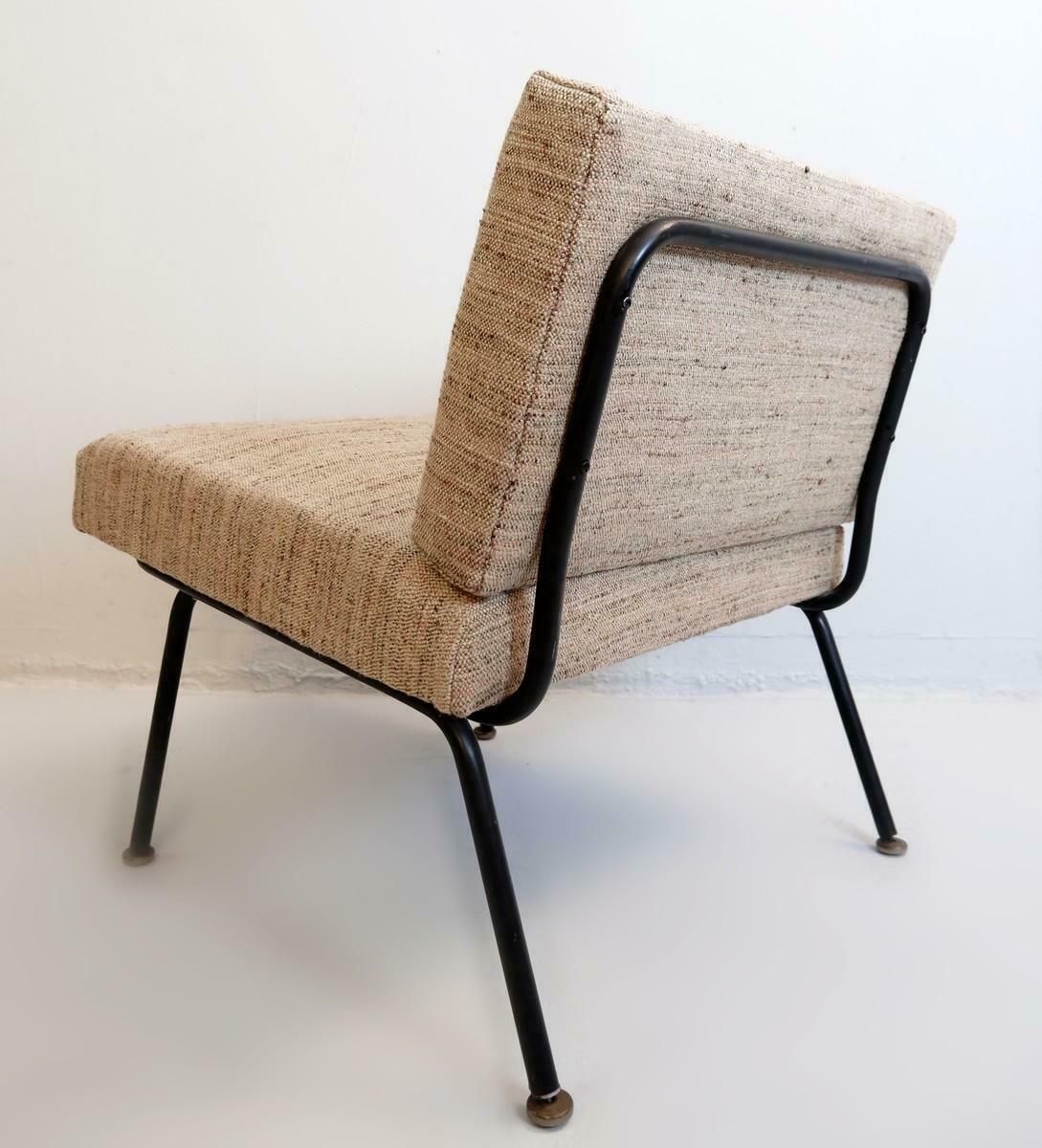 Pair Of Italian Easy Chairs With A Black Tubular Steel Frame, New Upholstery photo Furniture