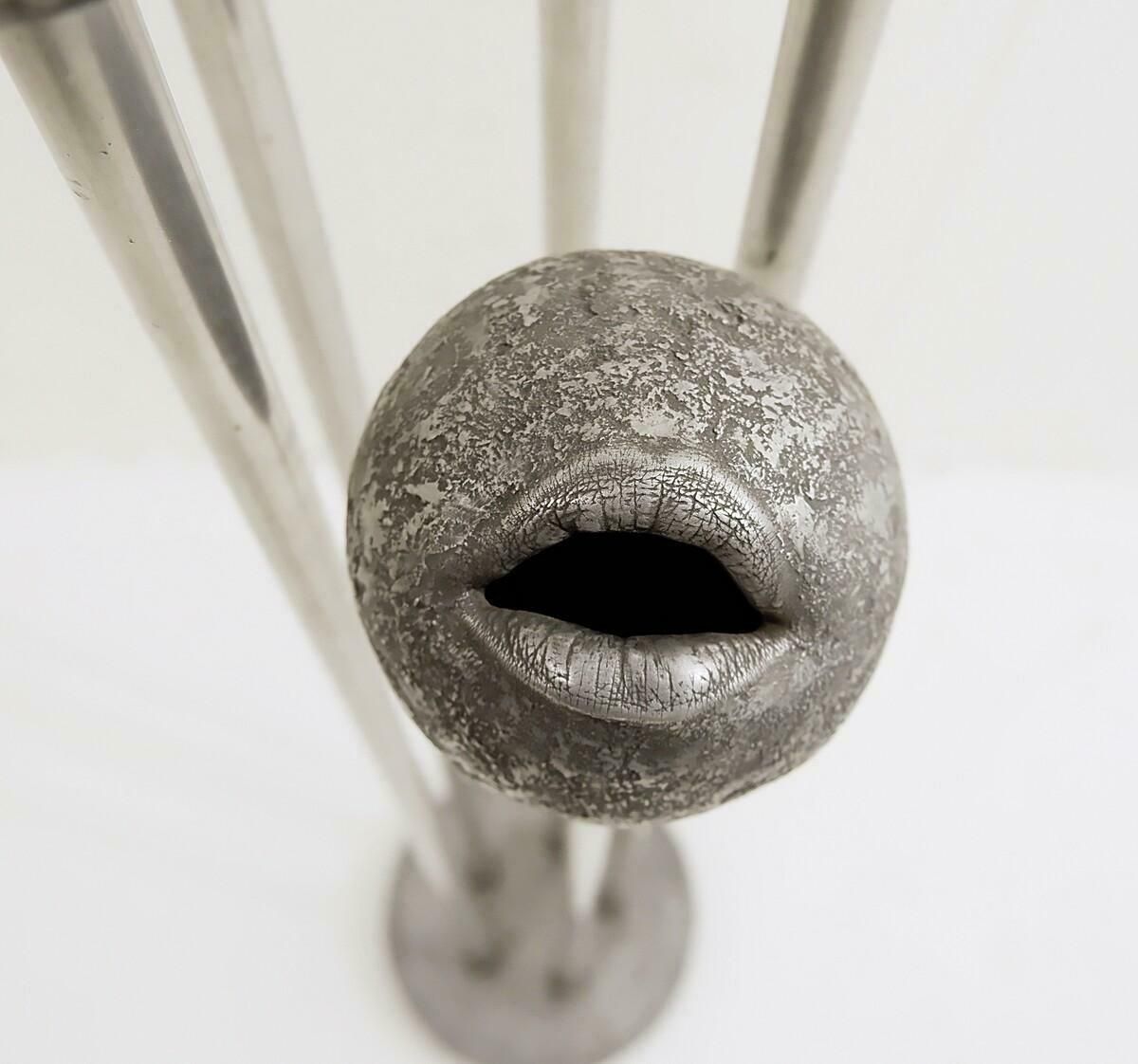 Abstract Lips Metal Sculpture By John Cotter, Signed On The Base photo buy