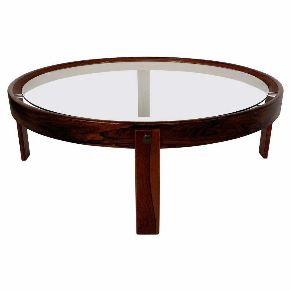 Mid Century Modern Wooden And Glass Coffee Table