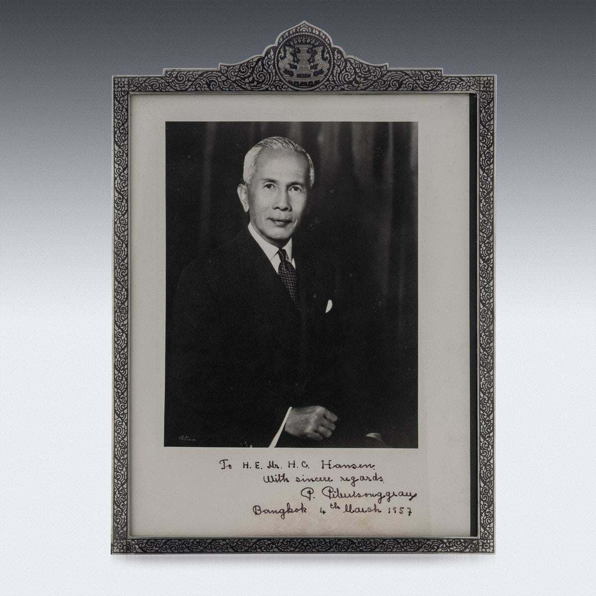 20th Century Thailand Solid Silver & Niello Photo Frame, Bangkok, C.1957 photo for sale