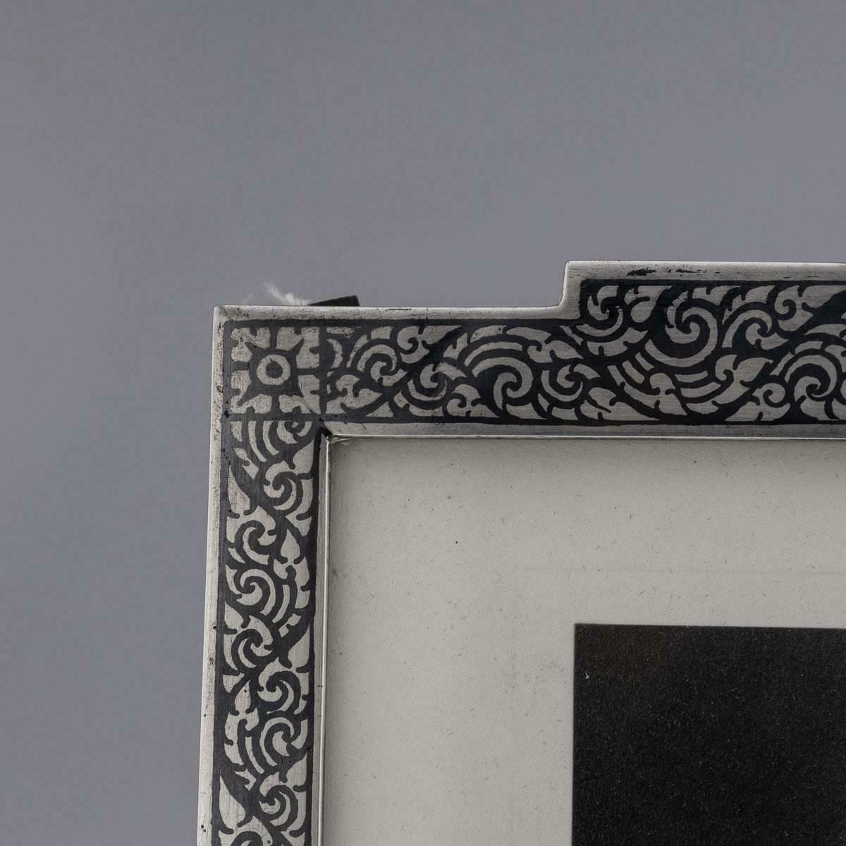 20th Century Thailand Solid Silver & Niello Photo Frame, Bangkok, C.1957 photo buy