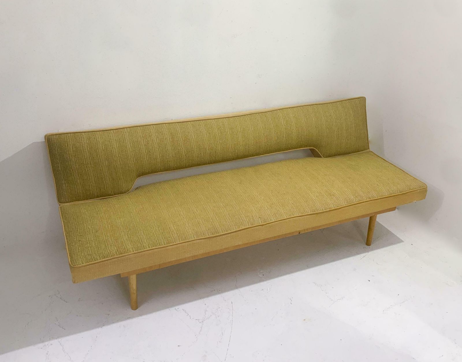 photo furniture Mid Century Modern Yellow Sofa Bed, Original Fabric By Miroslav Navratil