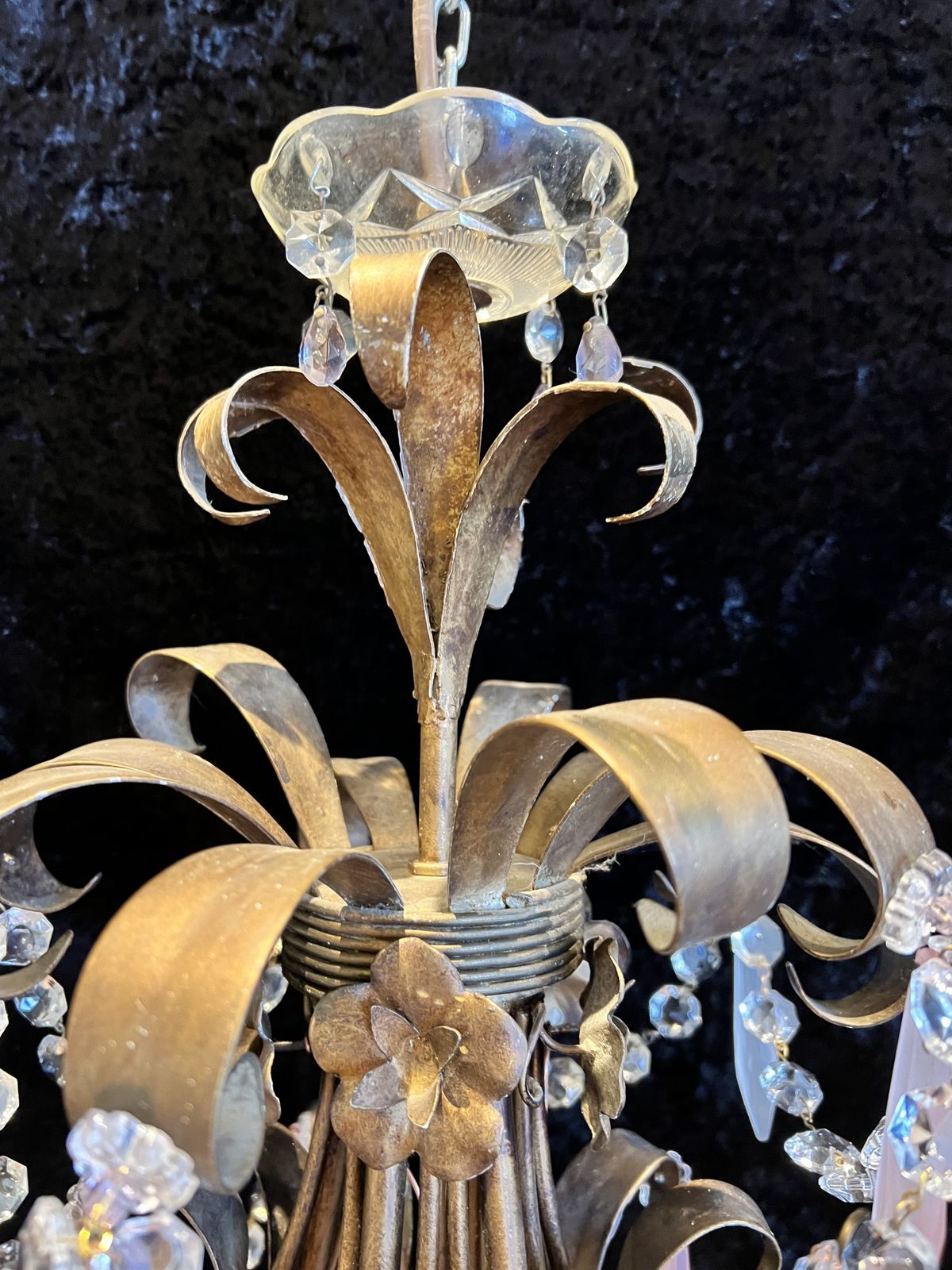 Five Light Italian Florentine Chandelier With Coloured Crystals. Cr773 photo Lighting