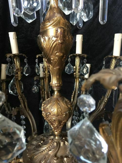 Very Large Italian Two Tiered Brass And Antique Chandelier photo 6900.0