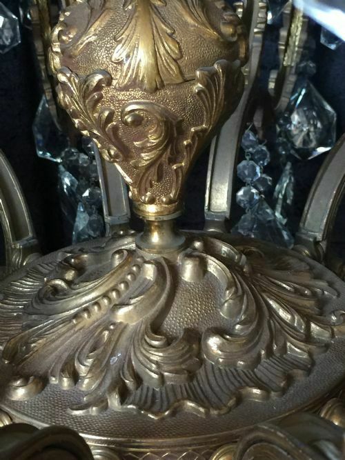 Very Large Italian Two Tiered Brass And Antique Chandelier photo buy