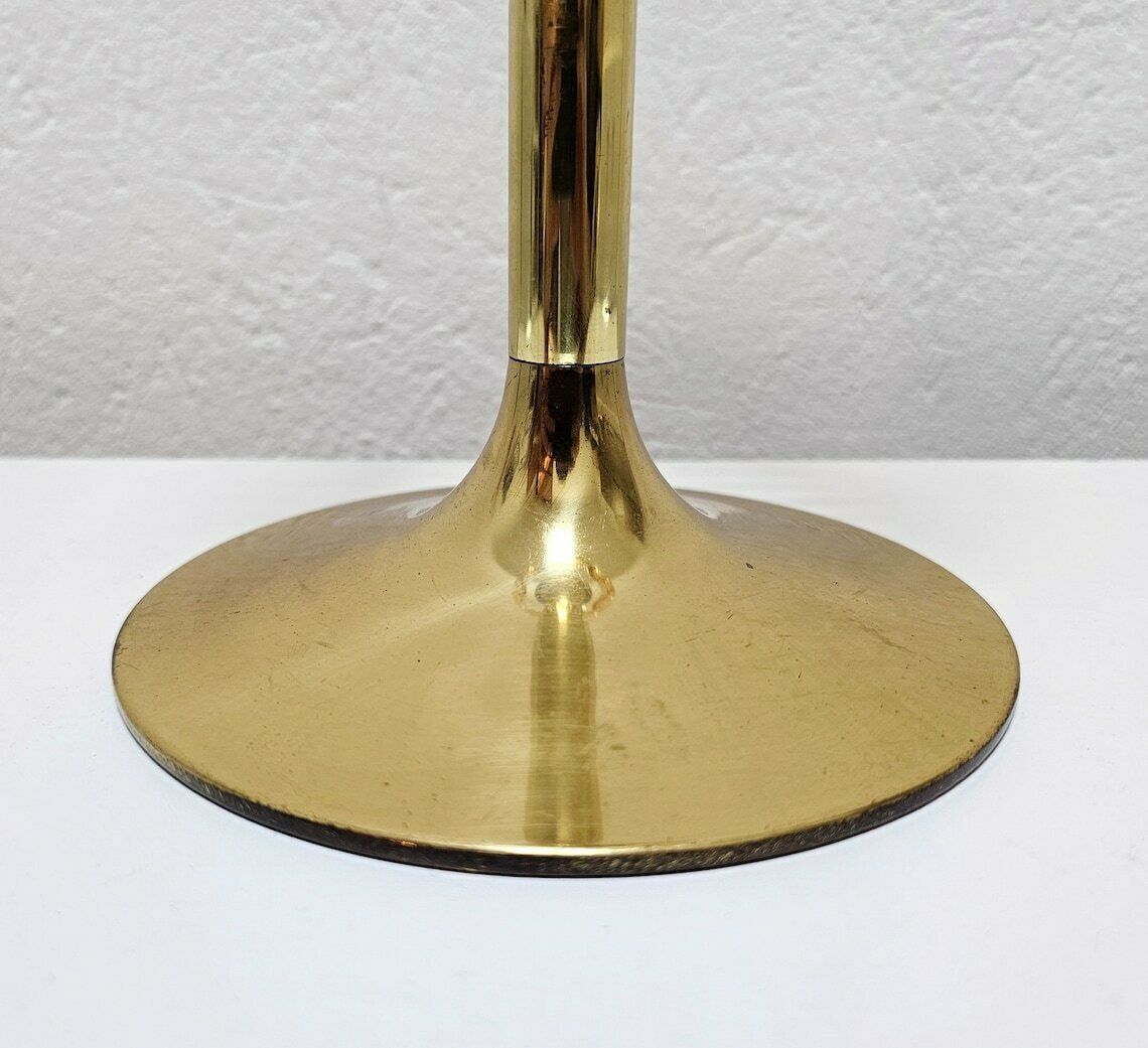 Pair Of Mid Century Modern Brass Table Lamps By Mazzega With Beautiful Murano Glass Floral Shades // Made In Italy In 1960s photo 900.0