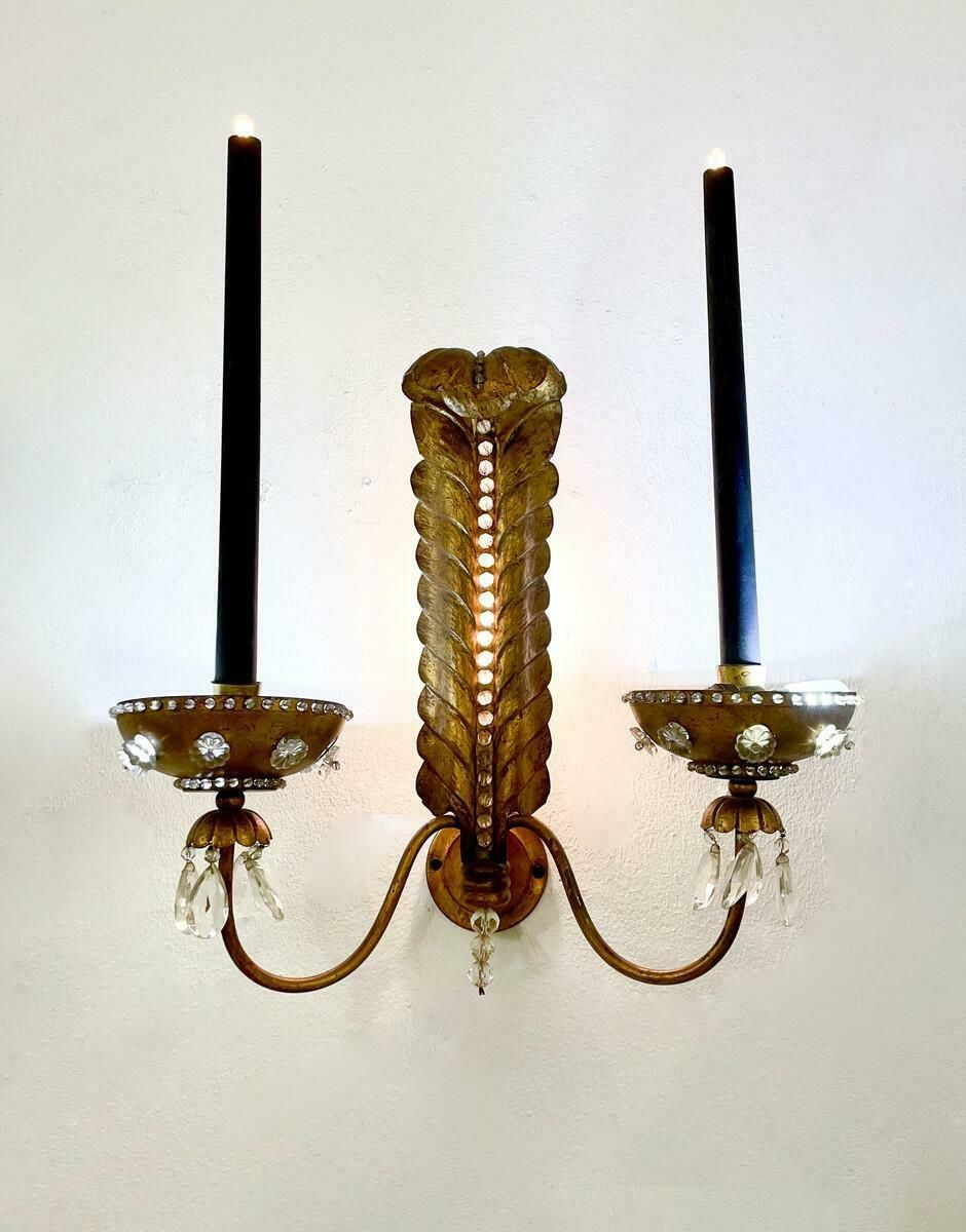 Pair Of Wall Lights In The Style Of Baguès, France, 1940s photo furniture