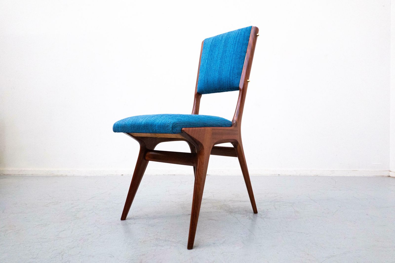 Set Of 6 Blue Chairs Model 634 By Carlo De Carli For Cassina, Italy, 1950s photo vinterior