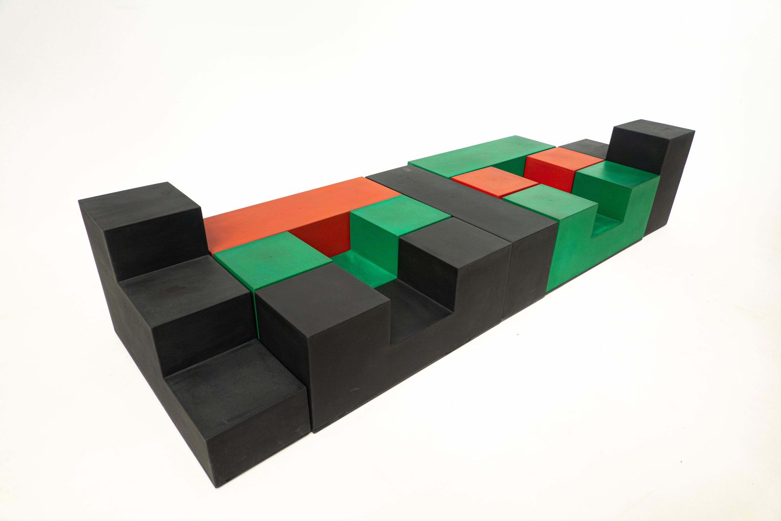 Mid Century Modern Set Of 9 "Gli Scacchi" Pieces By Mario Bellini For B&B Italia photo for sale