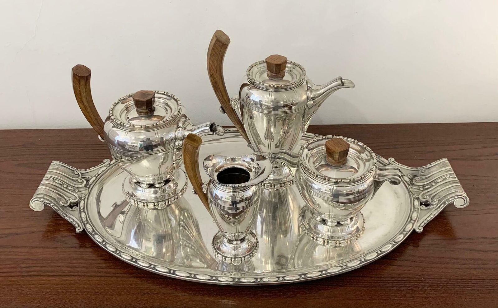Durousseau & Raynaud Hallmarked Art Deco Silver Plated Service Set, France photo furniture