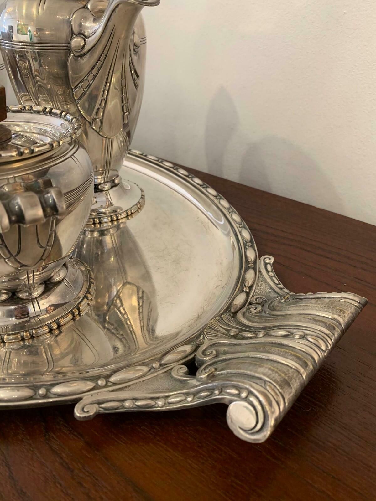 Durousseau & Raynaud Hallmarked Art Deco Silver Plated Service Set, France photo Home Decor